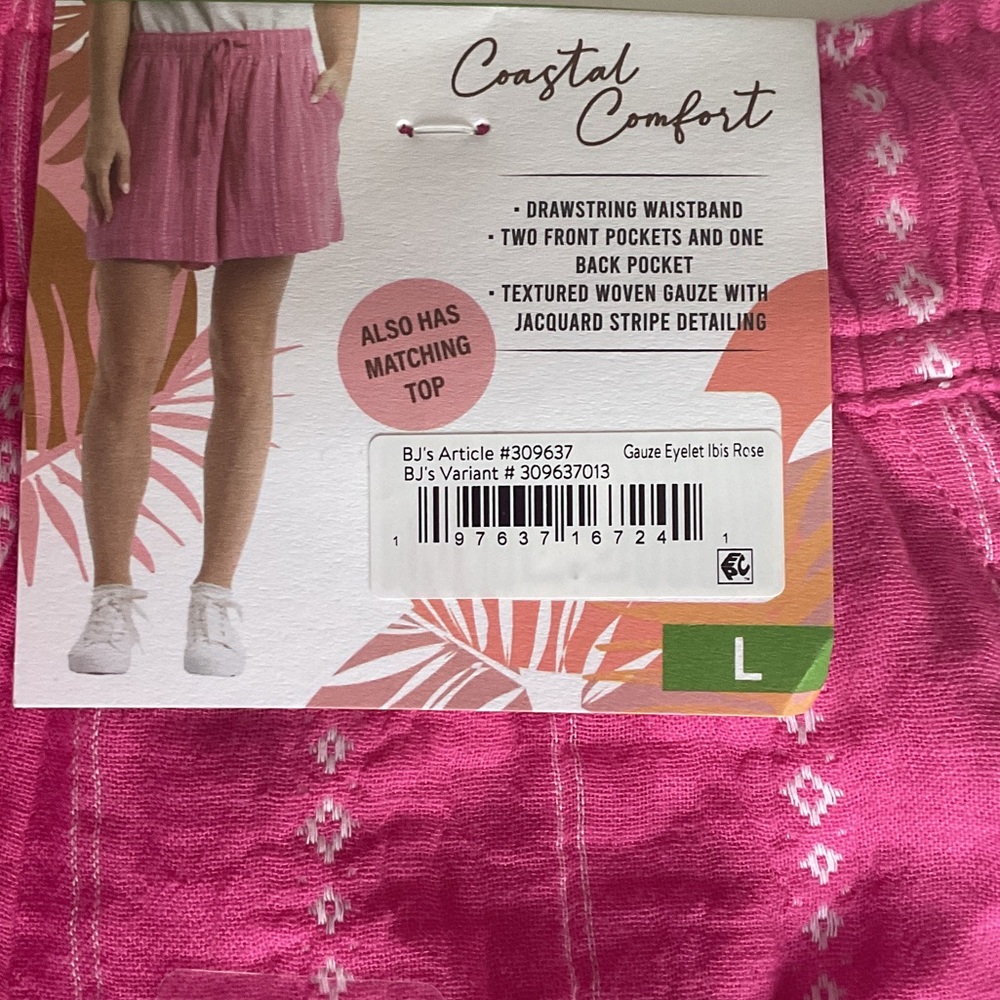 Coastal Comfort Gauze Drawstring Shorts in Ibis Rose